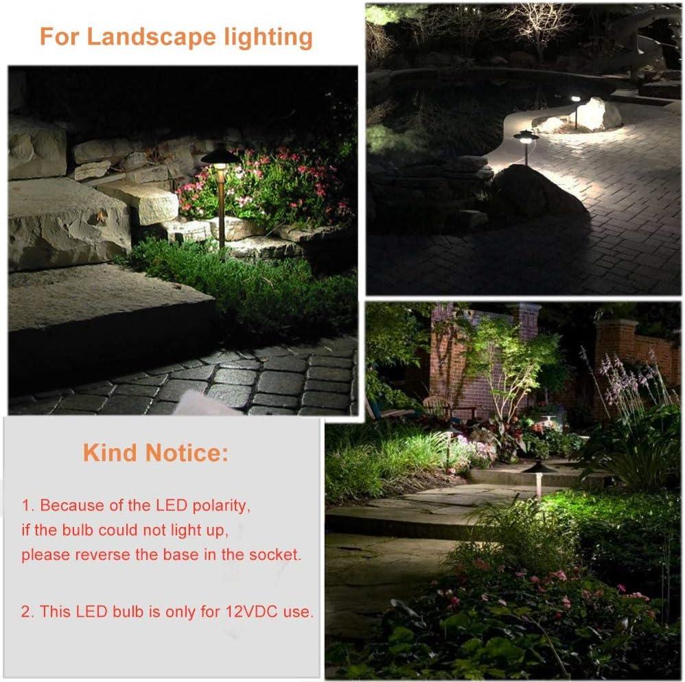 Cheopha T10 T5 Wedge Base LED Bulb 12VDC Landscape Wedge Bulb, 194 168 W5W LED Bulbs for Outdoor Landscape Path Step Deck Lights Cool White 6000k 1W Pack of 6