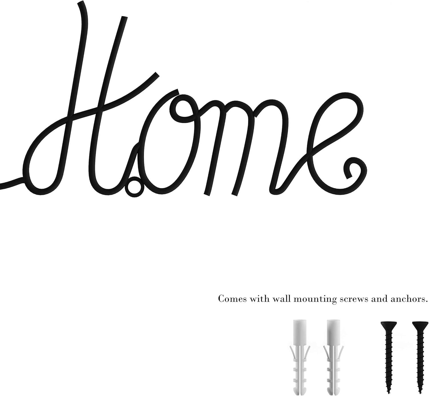 Metal Cut-out- Home Sweet Home Cursive Cut-out Sign-3D Word Art Accent Decor-Perfect for Modern Rustic or Vintage Farmhouse Style by Lavish Home