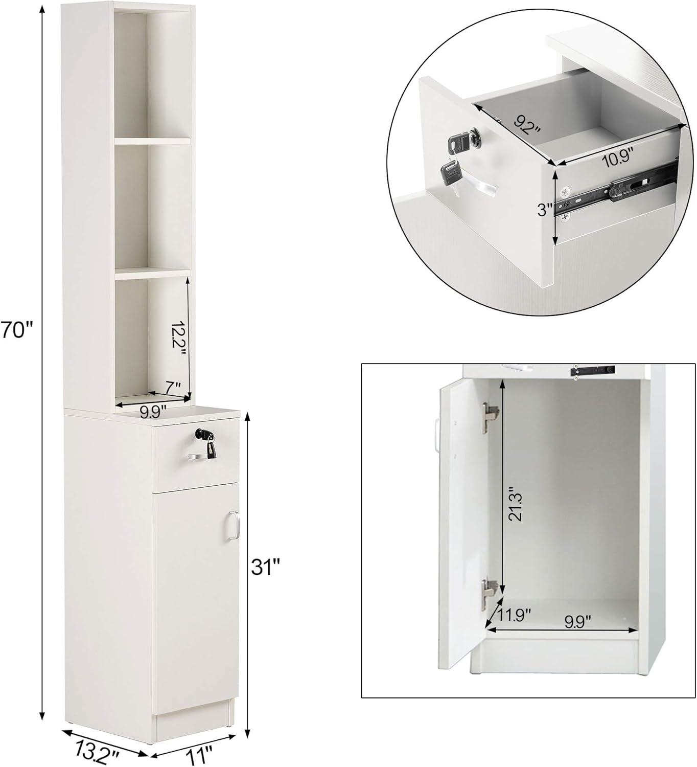 MCombo Locking Wall Mount Salon Styling Station Drawer Storage