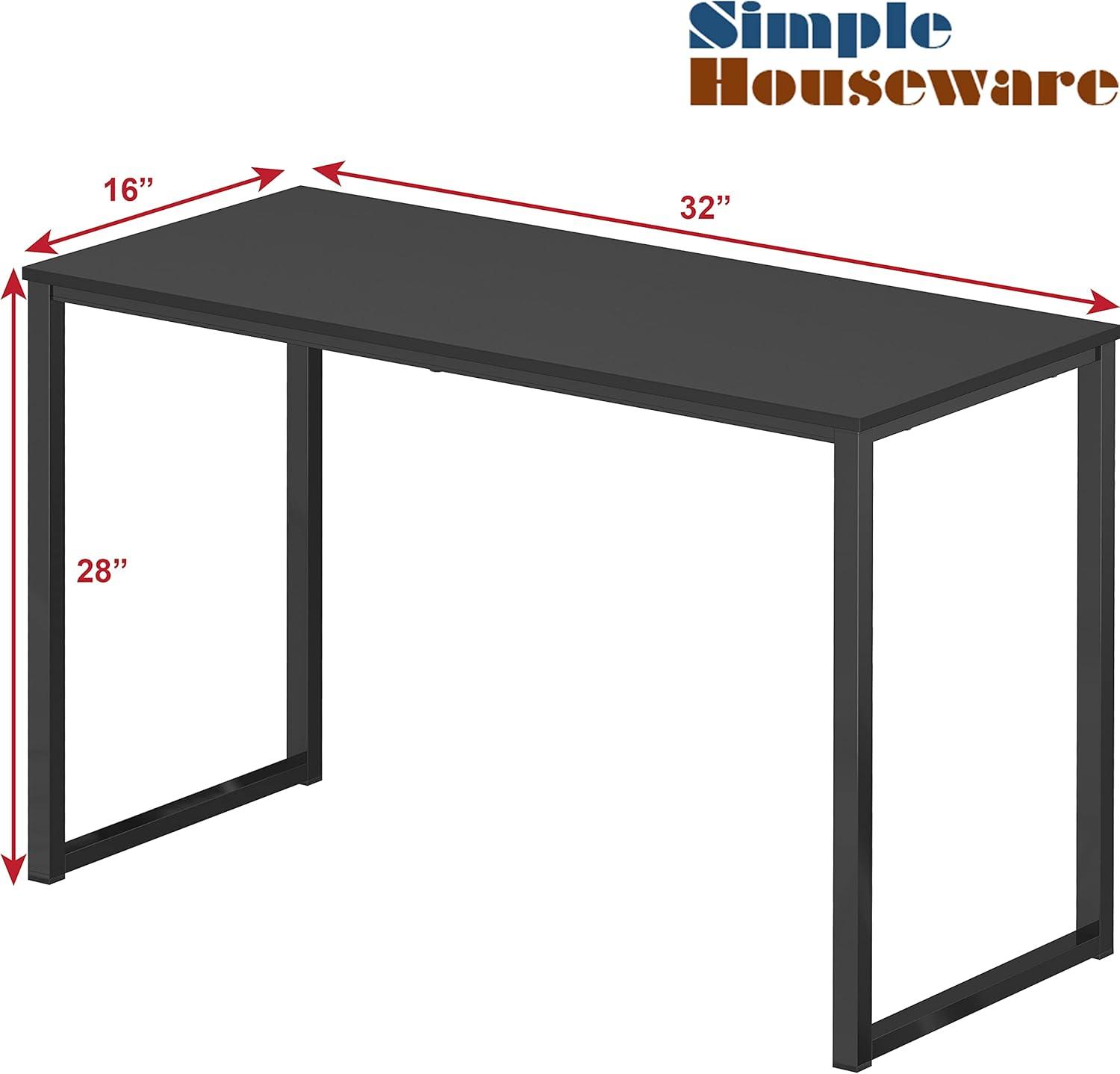 Black 32-Inch Steel Frame Computer Desk