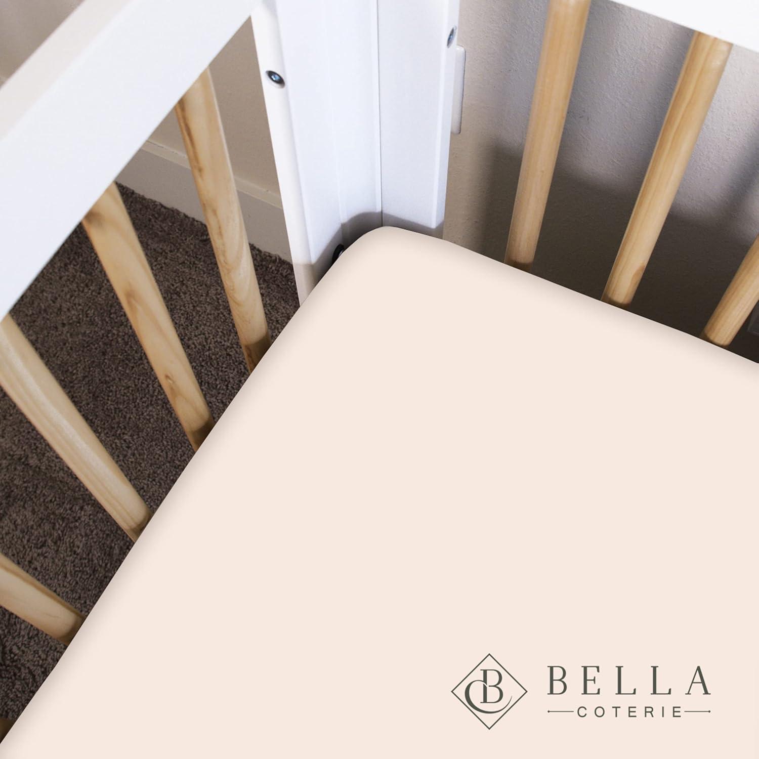 Bella Coterie Luxury Bamboo Crib Sheet | Organically Grown | Ultra Soft | Cooling for Better Sleep | Deep Pocket Fitted Sheet for Crib & Toddler Mattress | Viscose Made from Bamboo [Champagne]