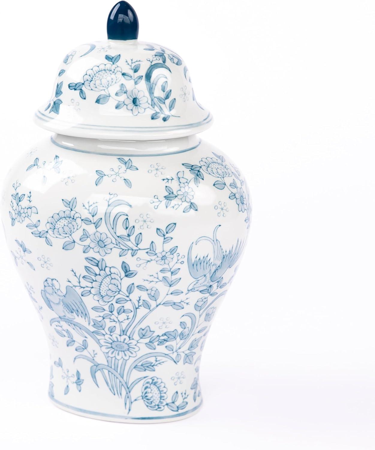 OneWorld Memorials Ceramic Cremation Urn for Adult Human - Large Memorial - Holds Up to 200 Cubic Inches of Ashes - Blue Bird Ceramic Funeral Urns