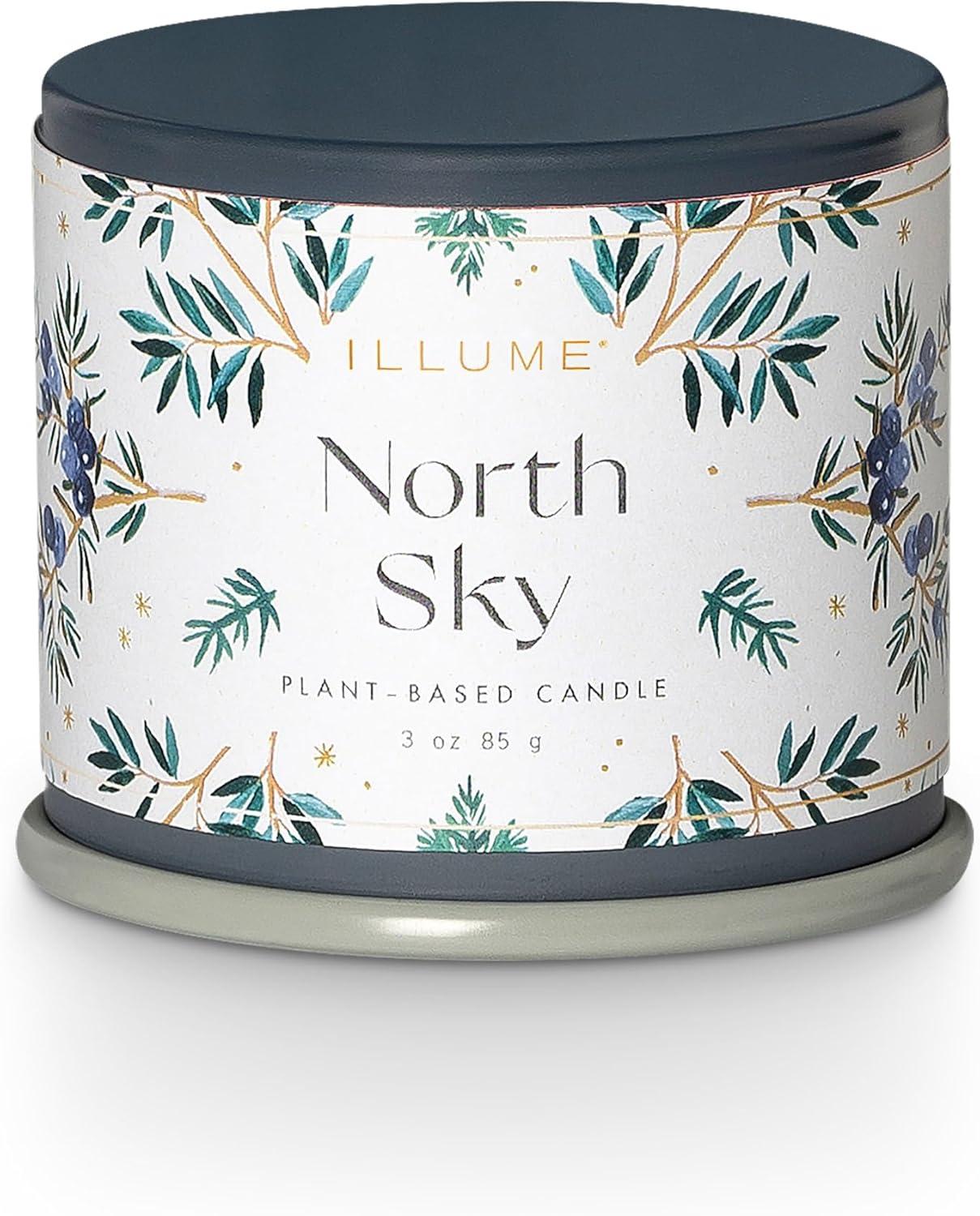 ILLUME Noble Holiday North Sky Small Crackle Glass Candle