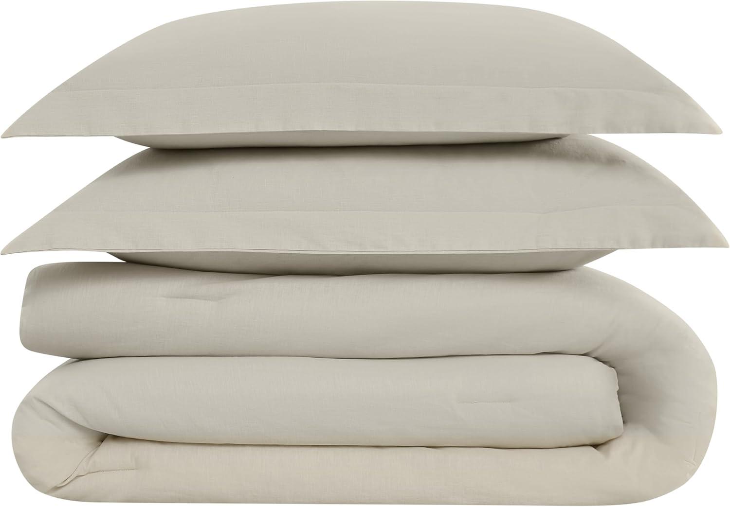 Brooklyn Loom 3pc King Flax Linen Comforter Set Natural