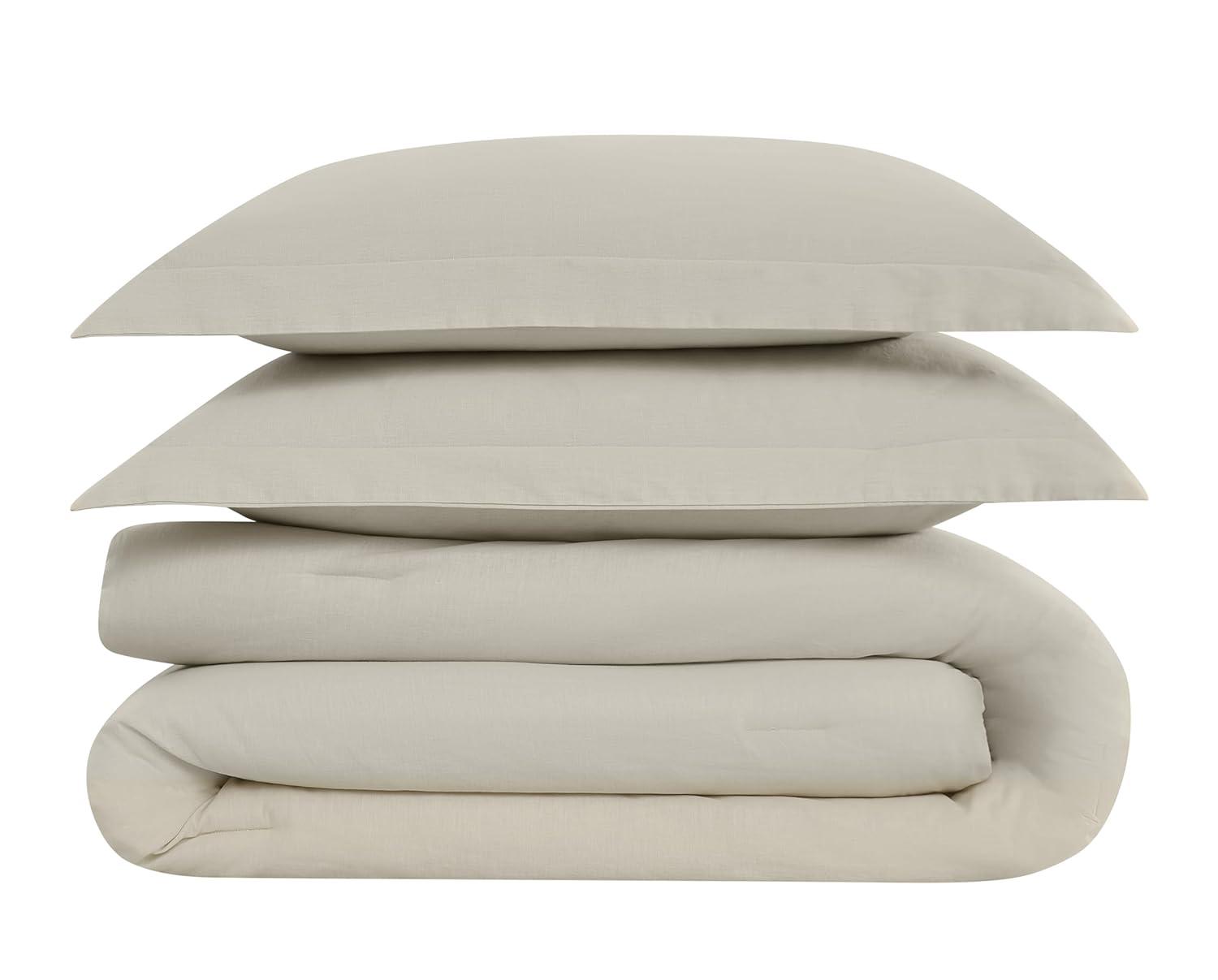 Brooklyn Loom 3pc King Flax Linen Comforter Set Natural