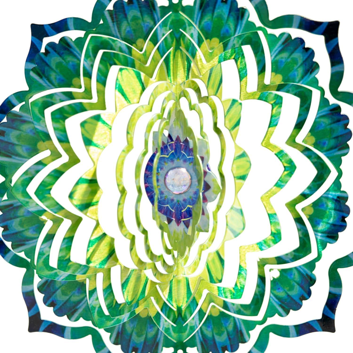 VP Home Lotus Teardrop Kinetic 3D Metal Outdoor Garden Decor Wind