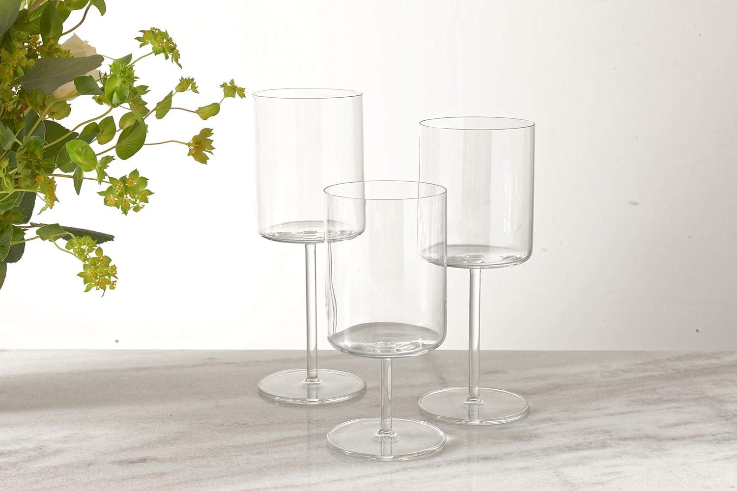 Modo 14.9 oz Clear Titanium Crystal Wine Glass Set