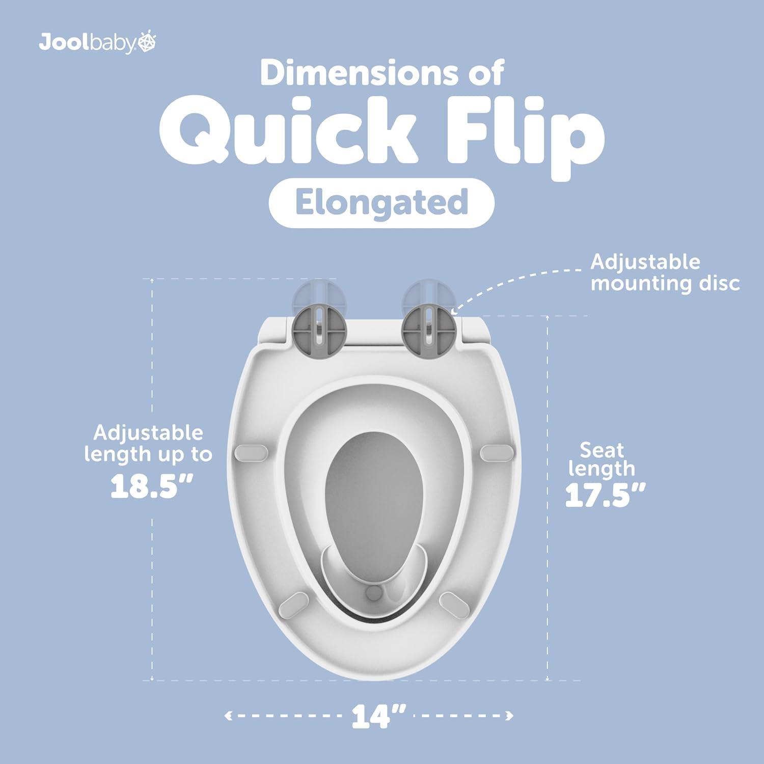 JOOL BABY Quick Flip Toilet Seat with Built-In Potty Training Seat - Elongated