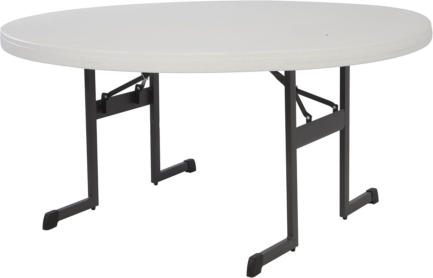 Lifetime 60 inch Round Folding Table, Indoor/Outdoor, Professional Grade, Almond (80252)