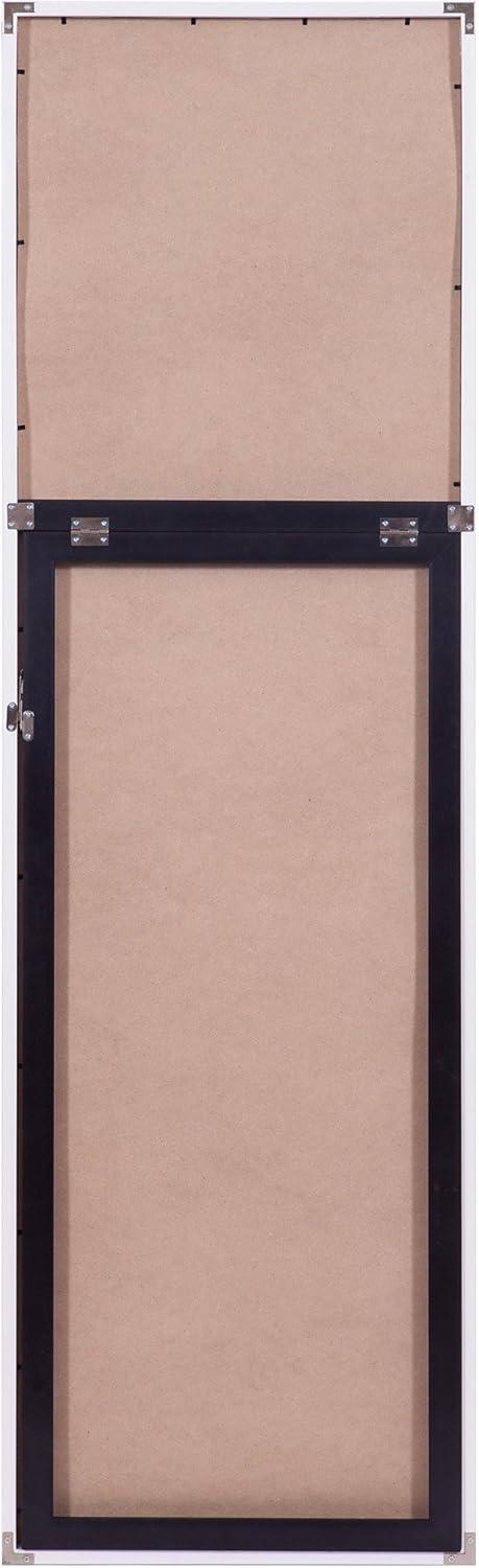 White Wood Full Length Rectangular Bathroom Mirror