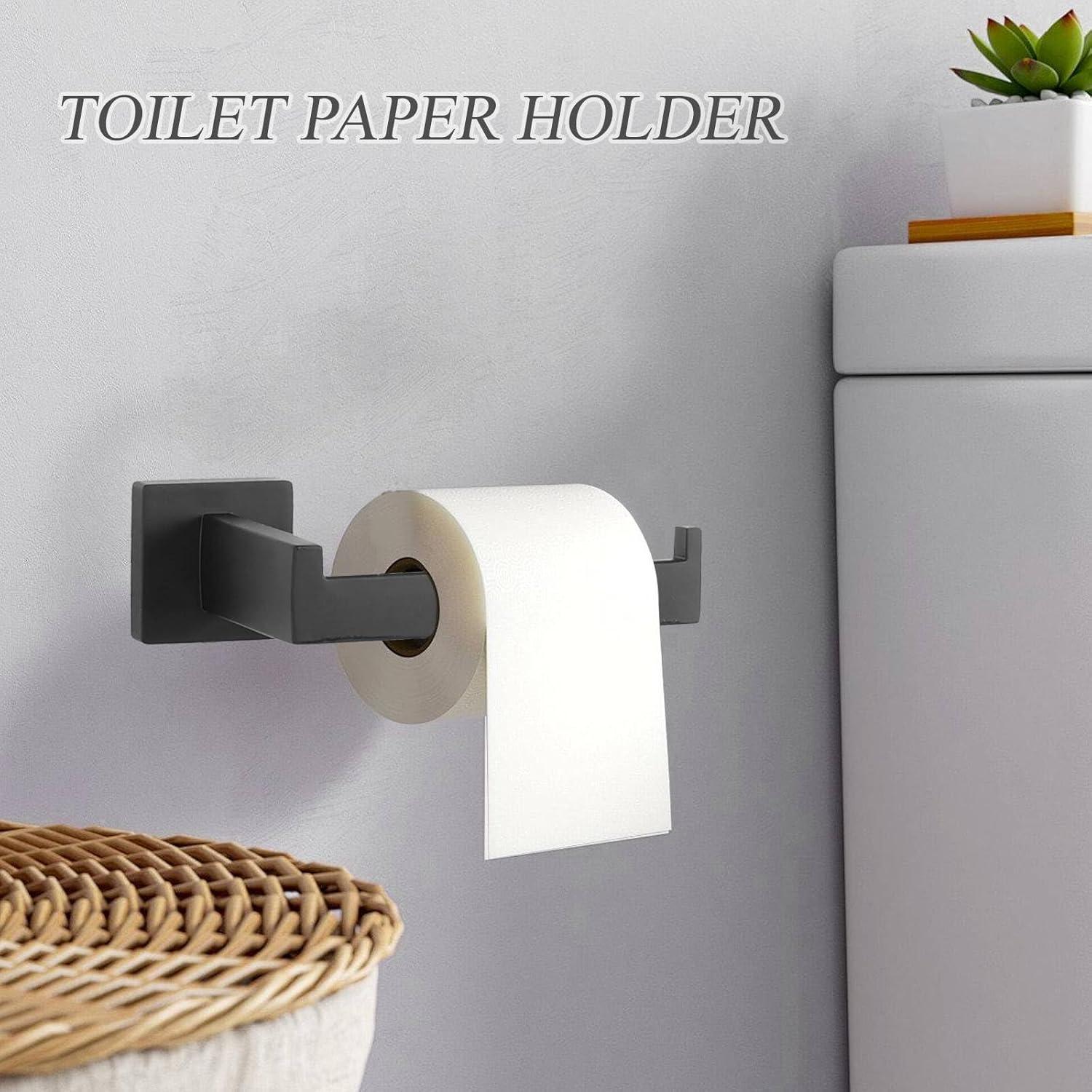 Matte Black Stainless Steel 5-Piece Bathroom Hardware Set