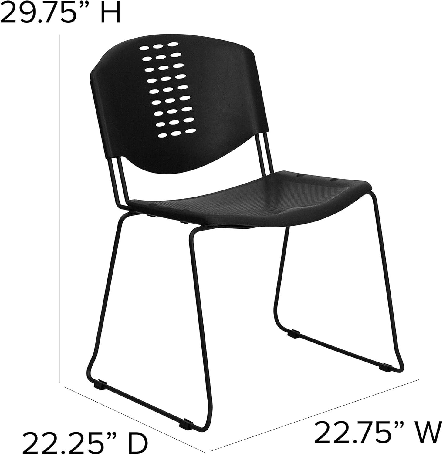 Luz 400 lb. Capacity Plastic Stack Chair - Frame and Textured Seat (Set of 5)