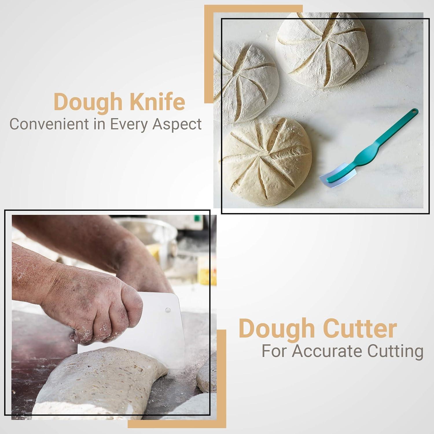 Bread Proofing Banneton Set - 9 Inch Round Natural Rattan Basket With Linen Liner Cloth and Sourdough Scraper Tool - Ideal Gift for Professional or Home Bakers