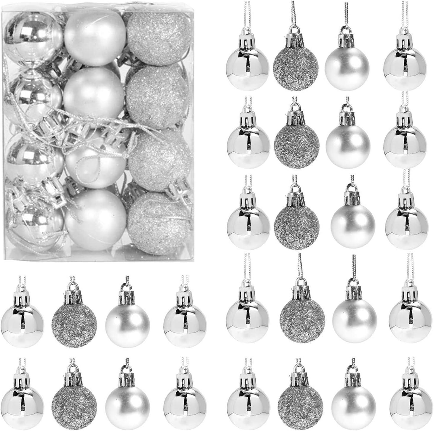 Christmas Balls Decorations 24Pcs Shatterproof Xmas Tree Decorative Hanging Balls Ornament for Wedding Holiday Ceremony