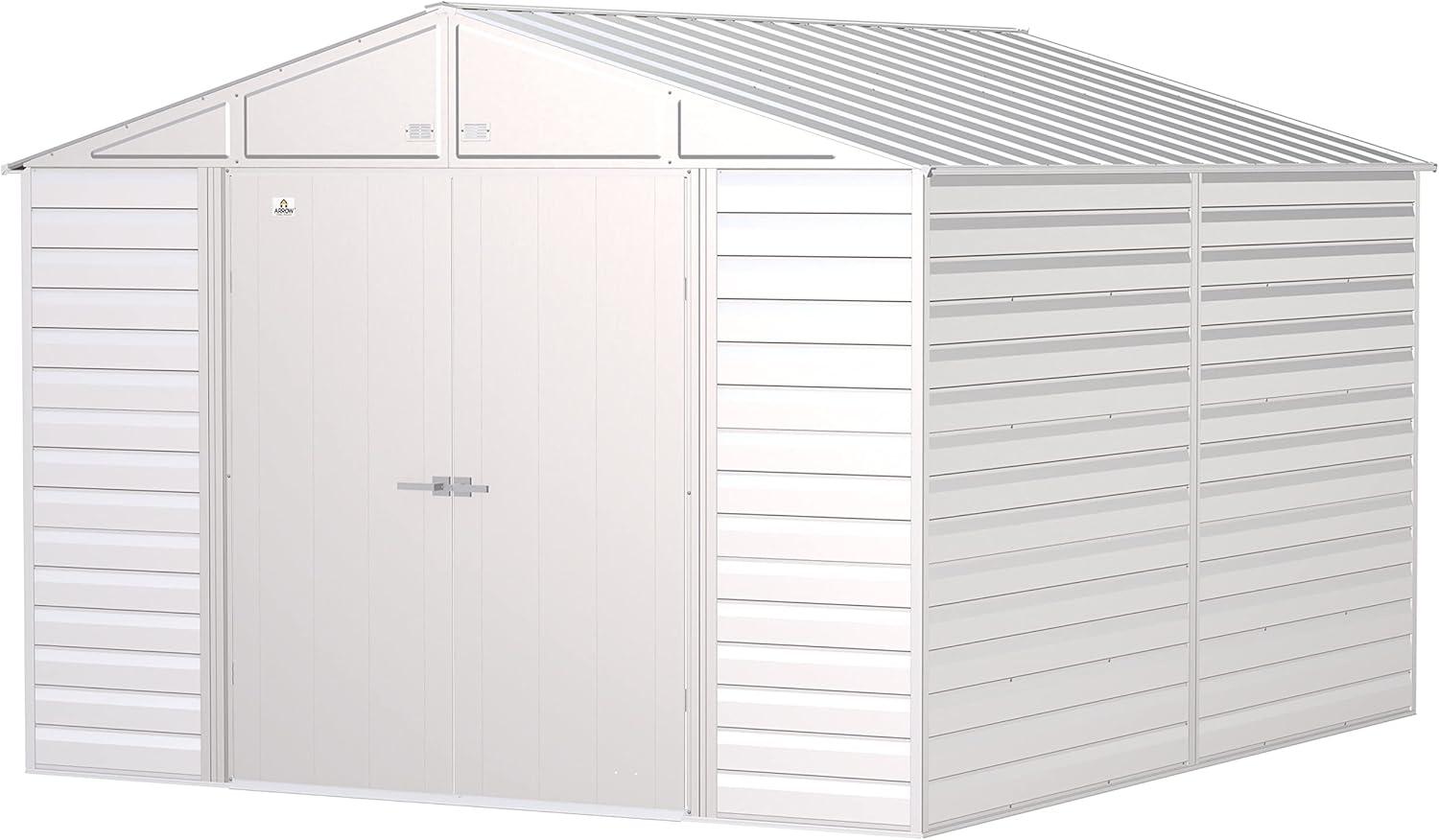 Arrow Select Steel Storage Shed Steel Storage Shed, 10x12, Flute Grey