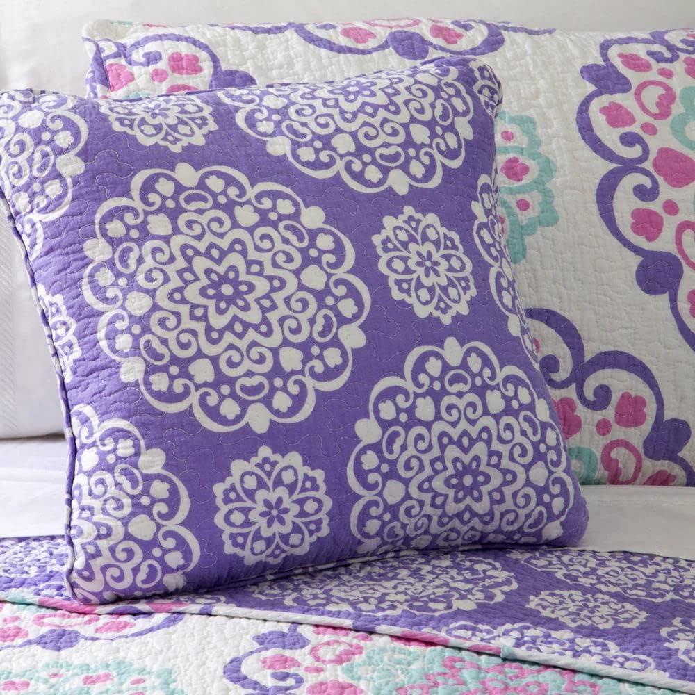 Alex + Bella ALEX + BELLA Vivian Purple reversible Cotton Quilt Set