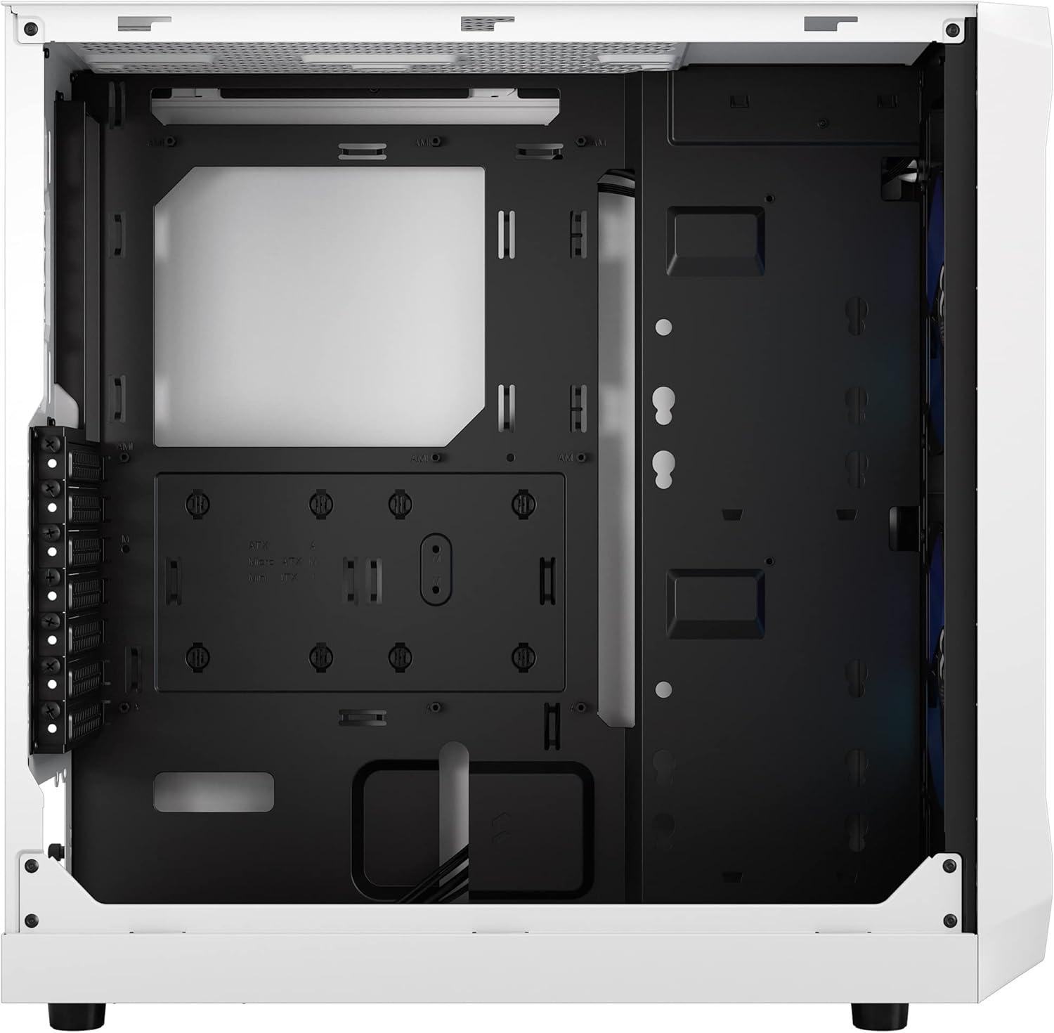 Fractal Design Focus 2 RGB White ATX mATX Mini ITX Clear Tinted Tempered Glass Mid Tower Computer Case