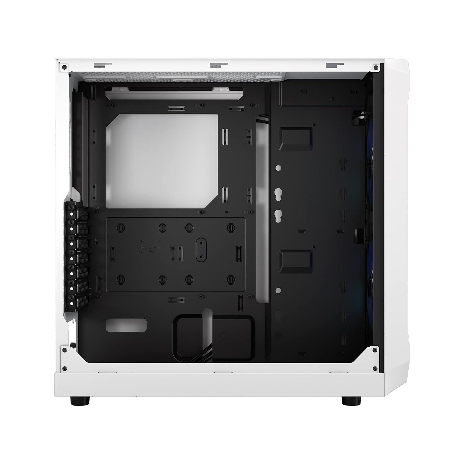 Fractal Design Focus 2 RGB White ATX mATX Mini ITX Clear Tinted Tempered Glass Mid Tower Computer Case