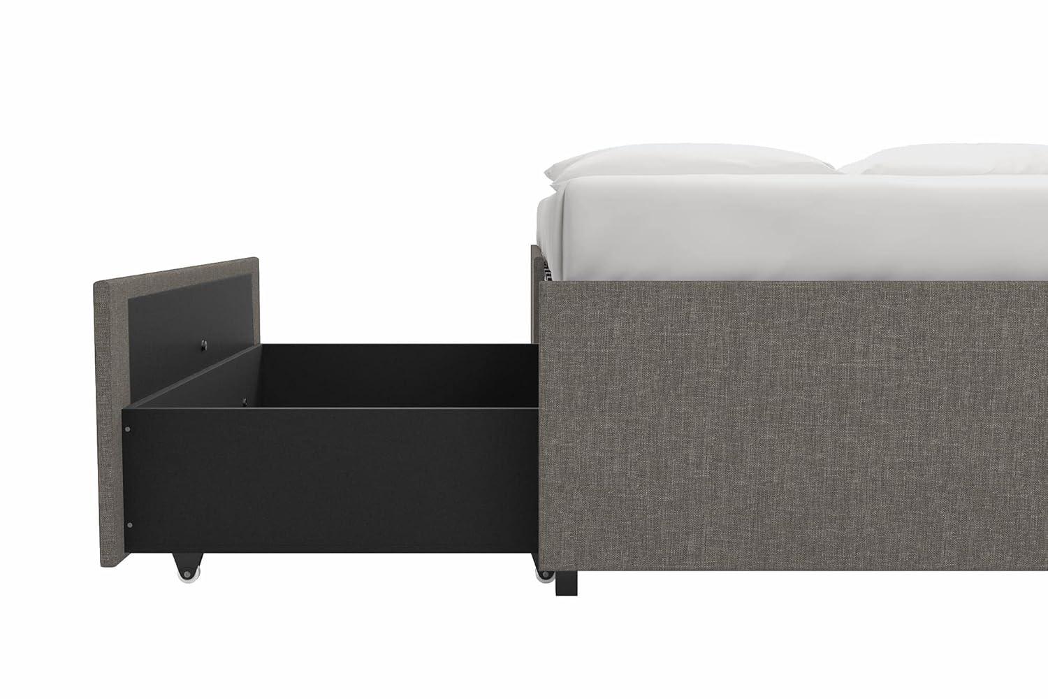 DHP Maven Platform Bed with Storage, Full, Gray Linen
