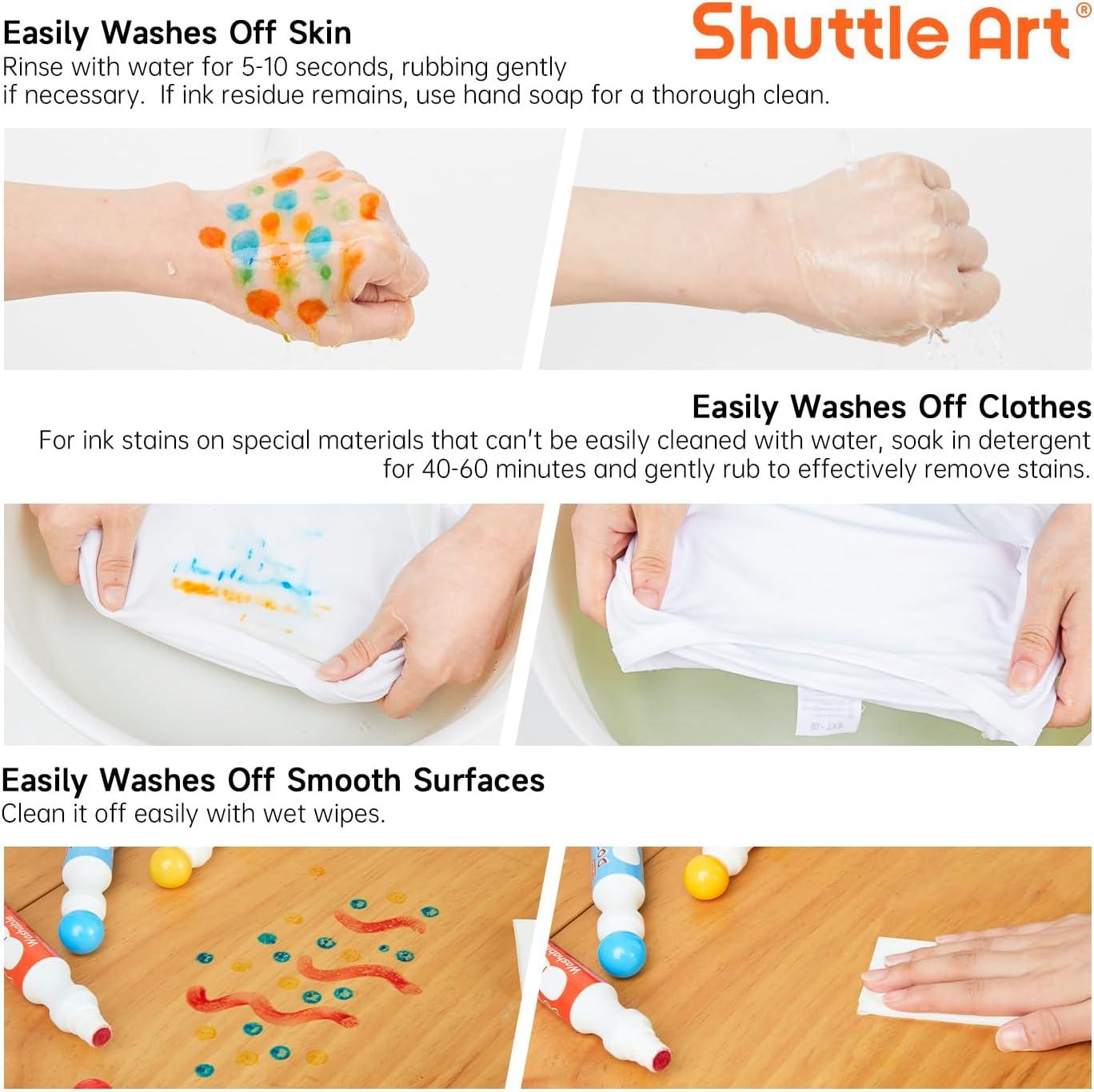 Shuttle Art Dot Markers, 14 Colors Bingo Daubers with 20 Unique Patterns of Dot Book for Art Activities, Non-Toxic Washable Coloring Markers