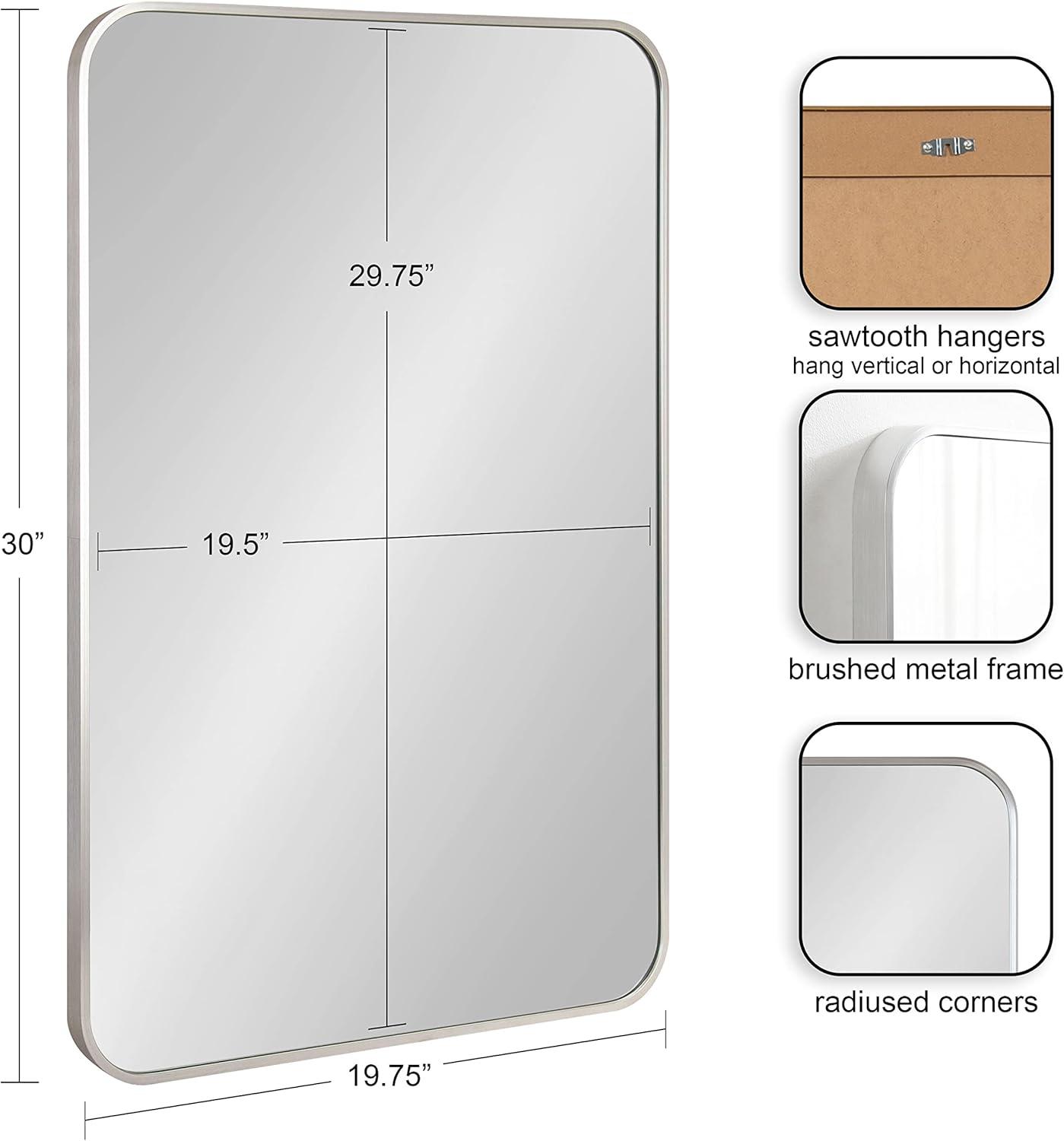 Kate and Laurel Zayda Radius Rectangle Framed Wall Mirror