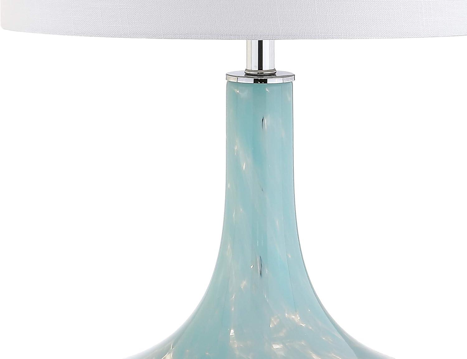 Montreal 29" Glass/Acrylic LED Table Lamp, Ice Blue