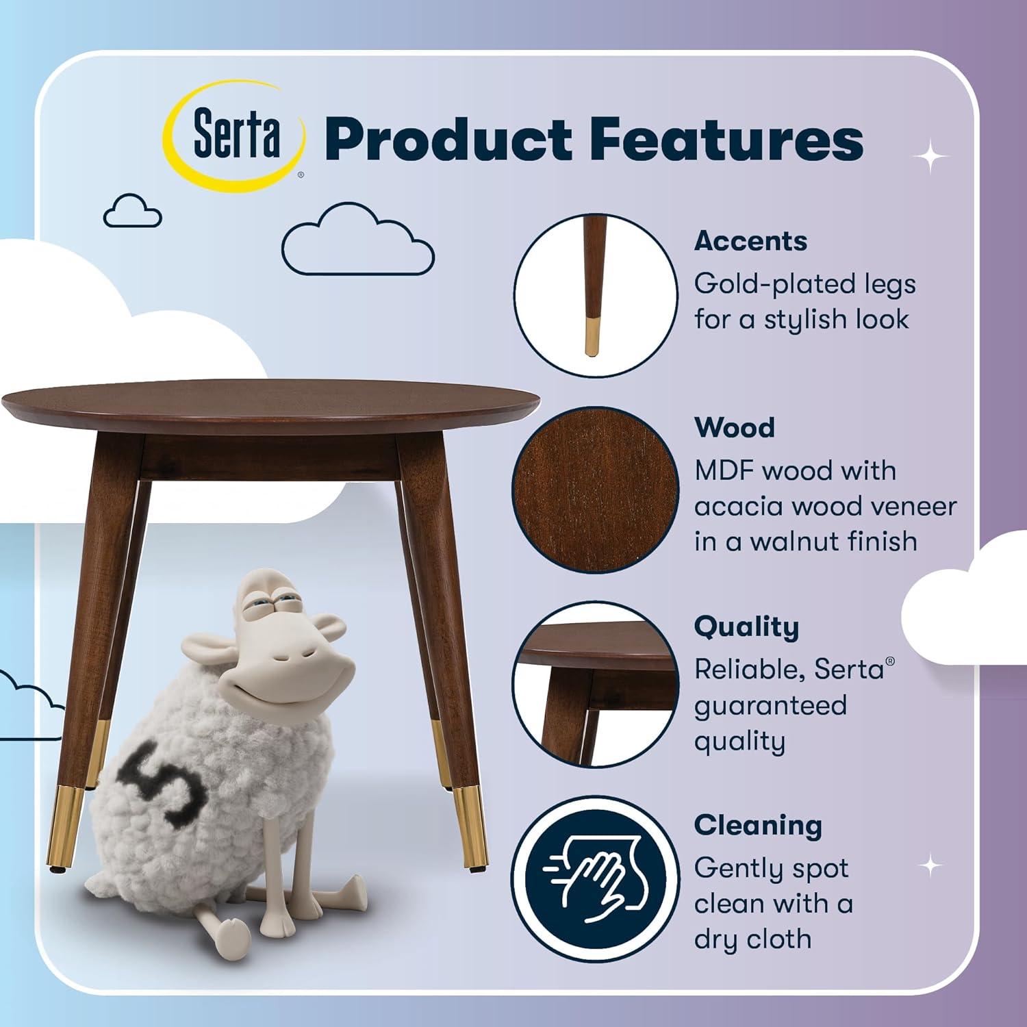 True Innovations and Design (USA) LLC Elle Decor Clementine Mid-Century Modern Living Room Furniture Collection with Brass Accents Assembly Required