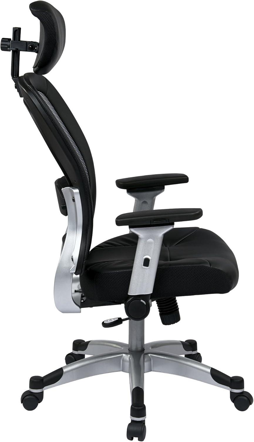 Black Mesh and Leather High Back Executive Swivel Chair