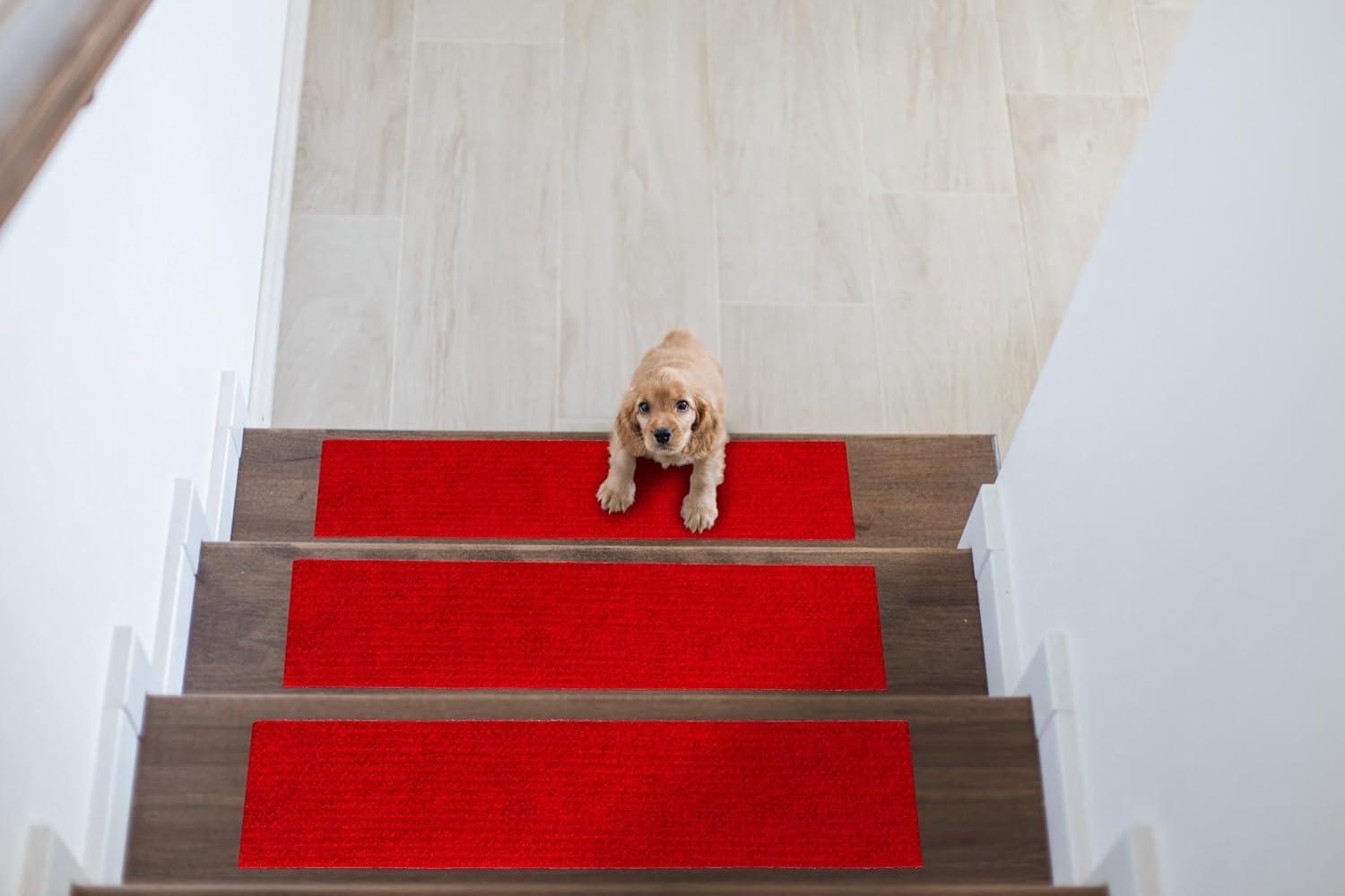 Ottomanson Lifesaver Non-Slip Rubberback Scrape Rib Indoor/Outdoor Stair Treads
