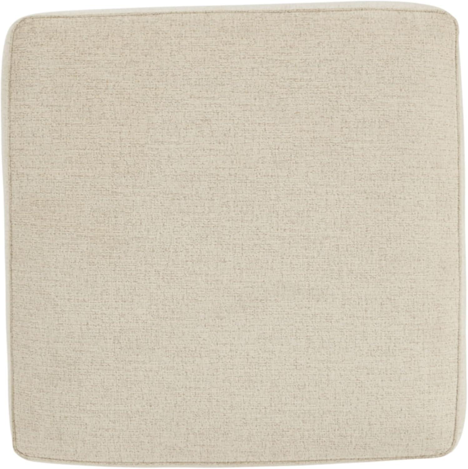 Contemporary Beige Chenille Oversized Footstool 39"x39"