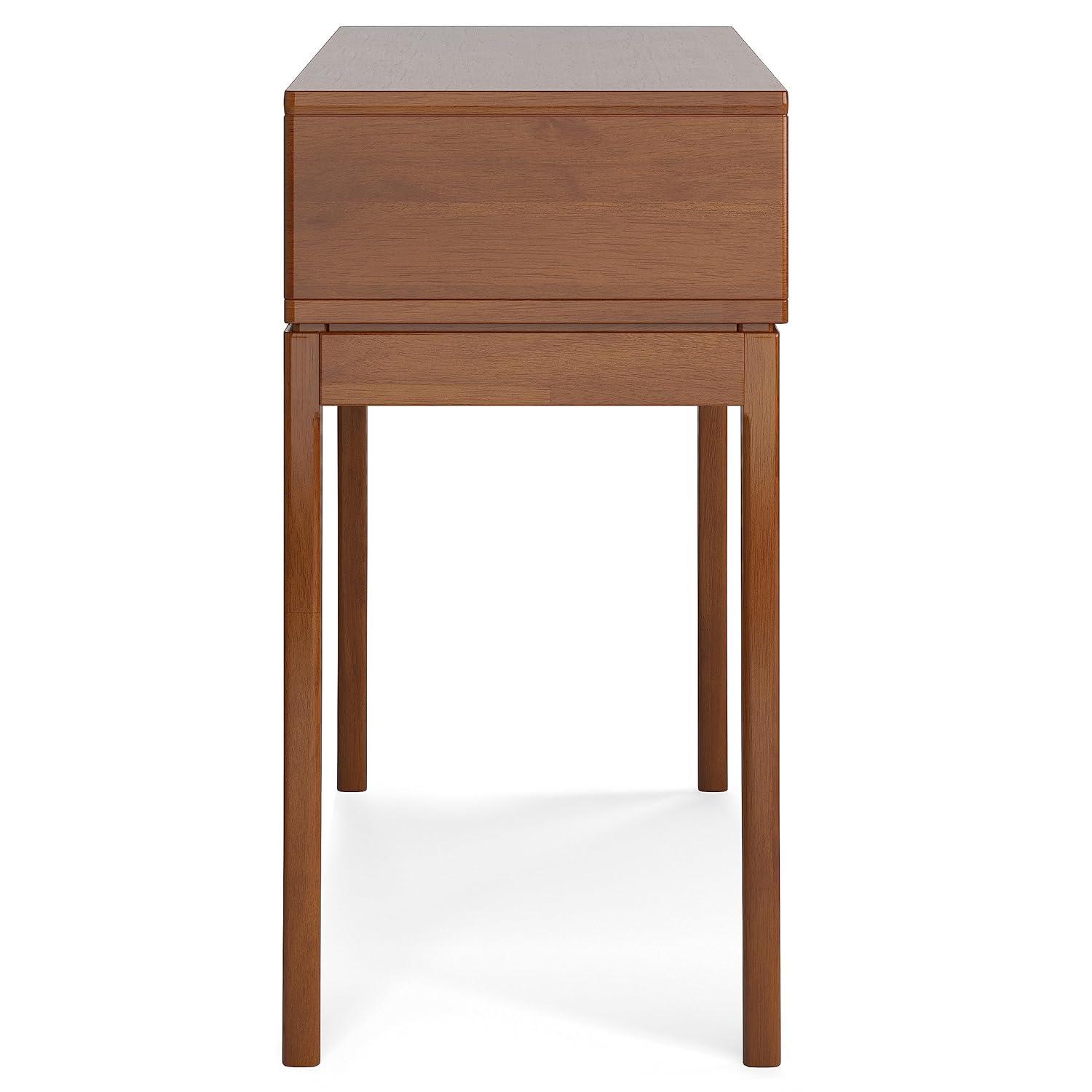 Simpli Home Harper 54"W Solid Hardwood Mid-Century Modern Storage Console Table with Drawers and Tapered Legs