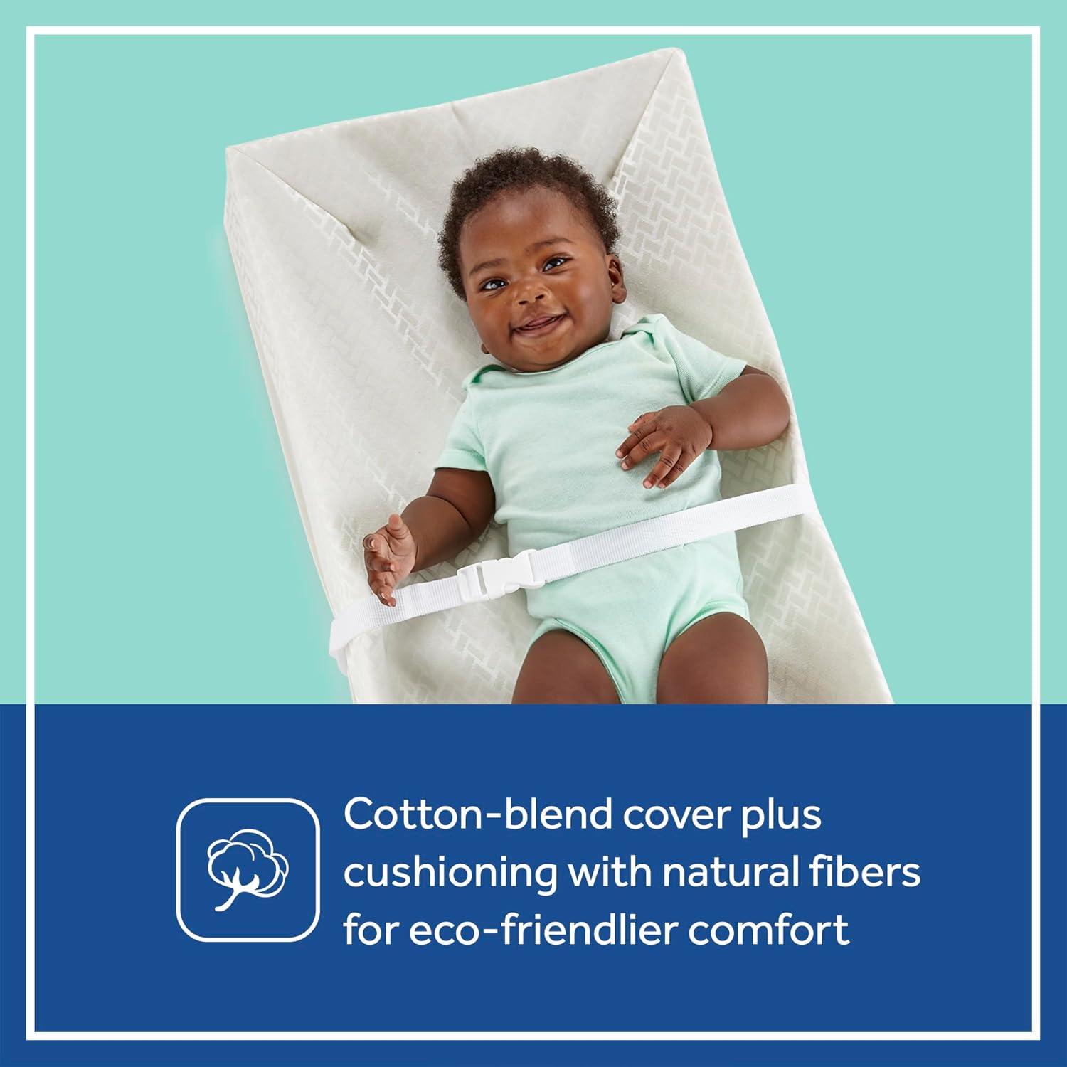 Sealy Baby Sealy Baby Cotton Comfort Waterproof 3-Sided Contoured Baby Diaper Changing Pad for Dresser or Changing Table, Baby Changing Pad - White, 32” x 16”
