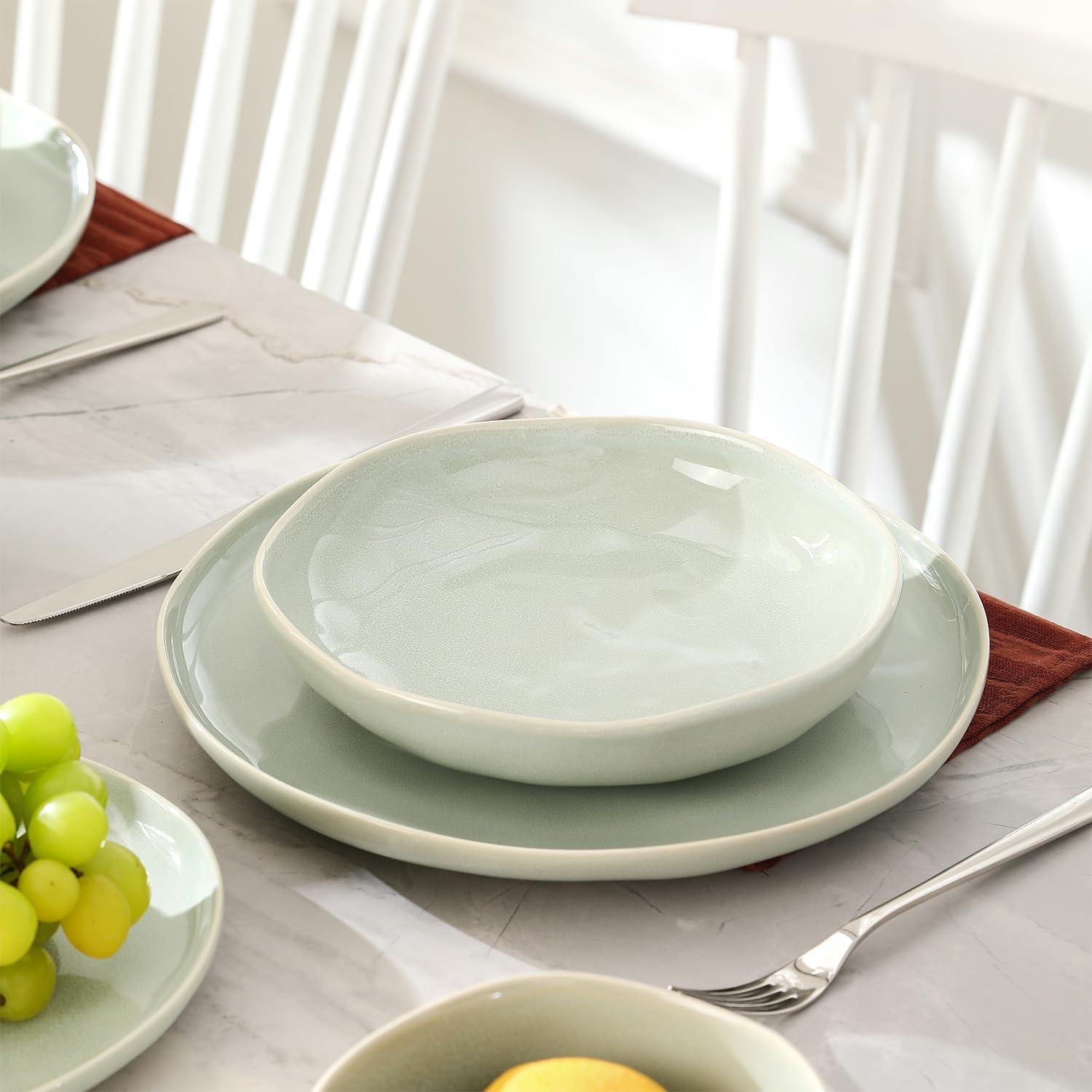 Mirella 28.7 fl. oz. Light Green Stoneware Pasta Bowls (Set of 4)