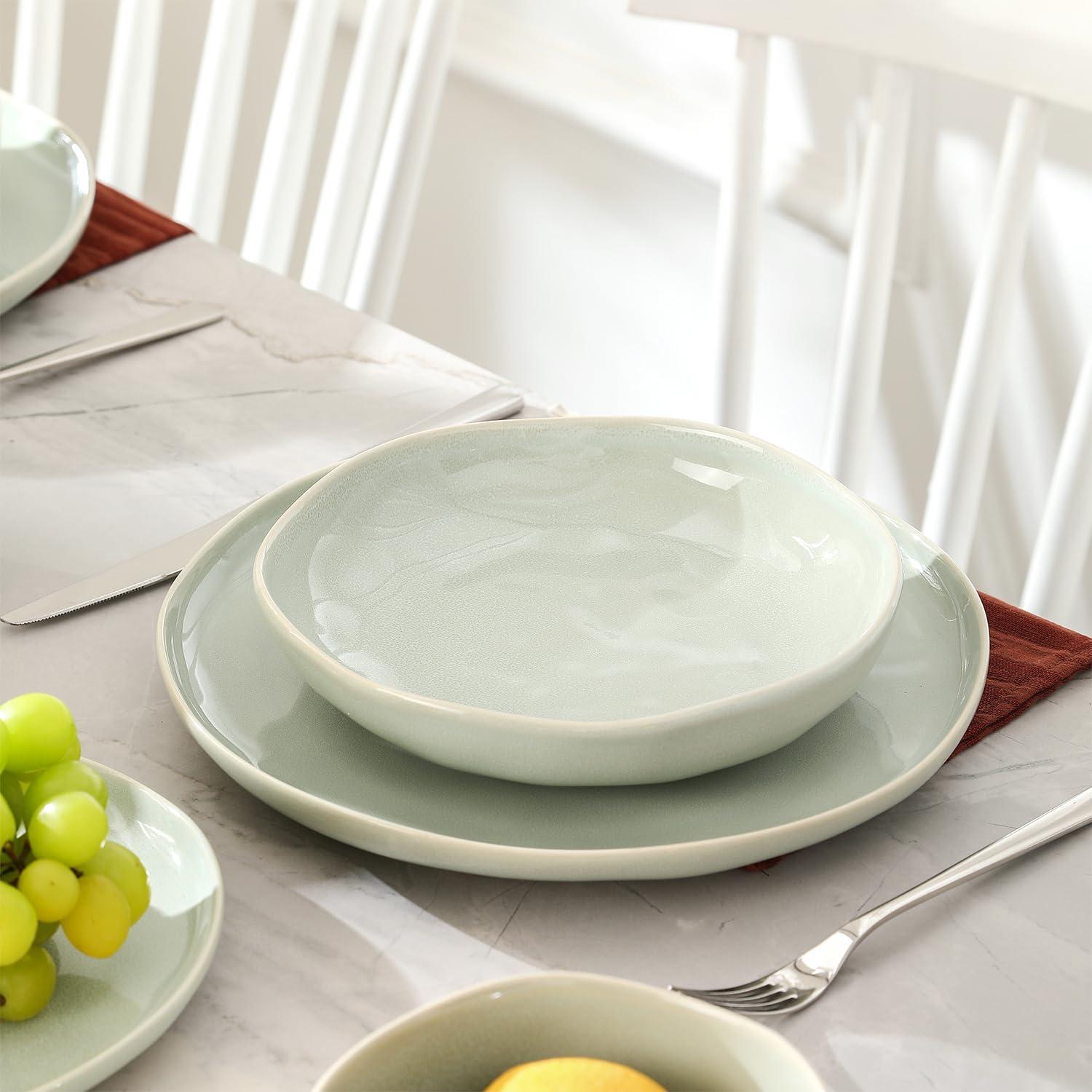 Mirella 28.7 fl. oz. Light Green Stoneware Pasta Bowls (Set of 4)