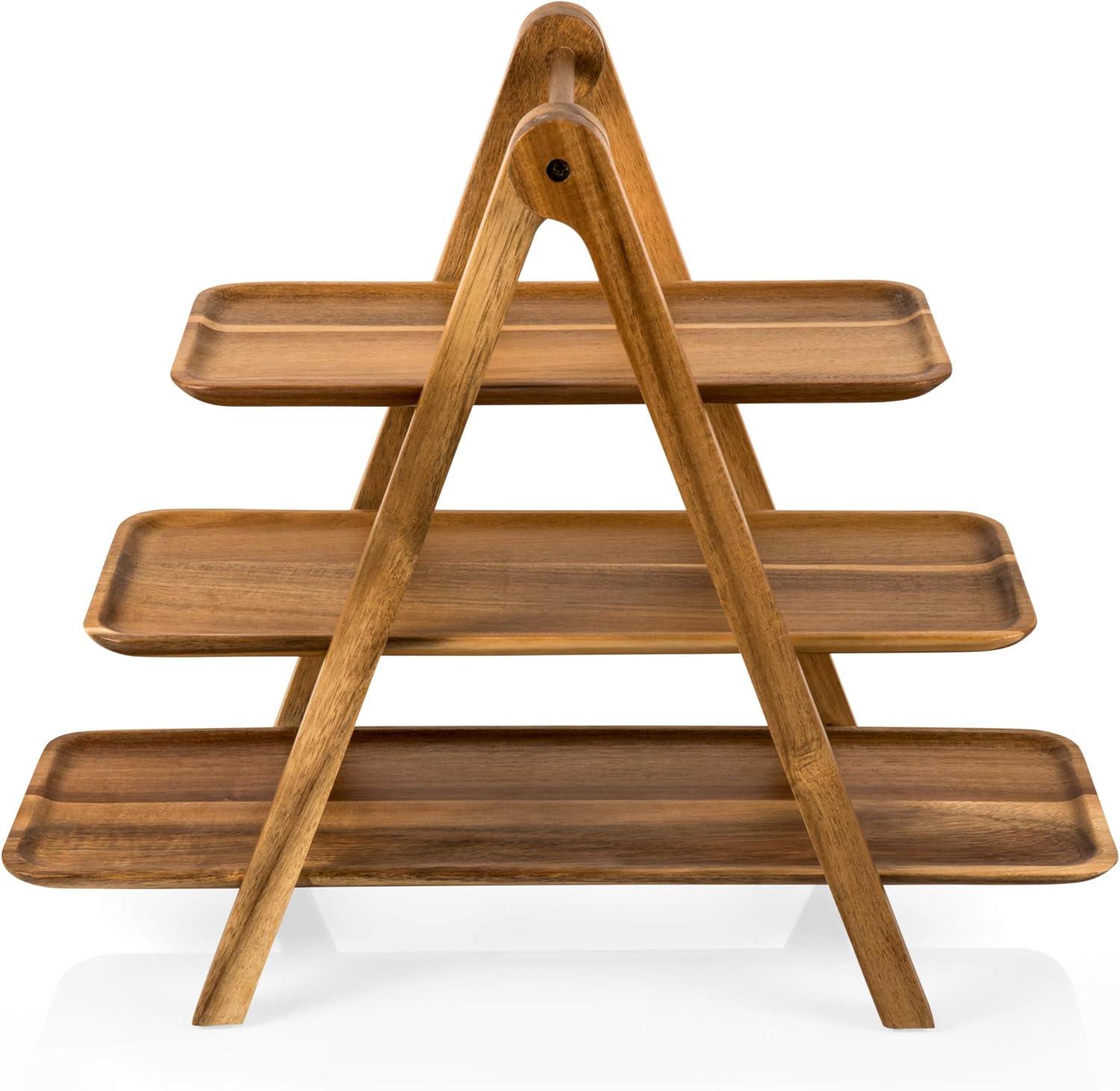 Union Rustic 3 Tiered Serving Tray - Charcuterie Boards - Wood Serving Platters Austyn