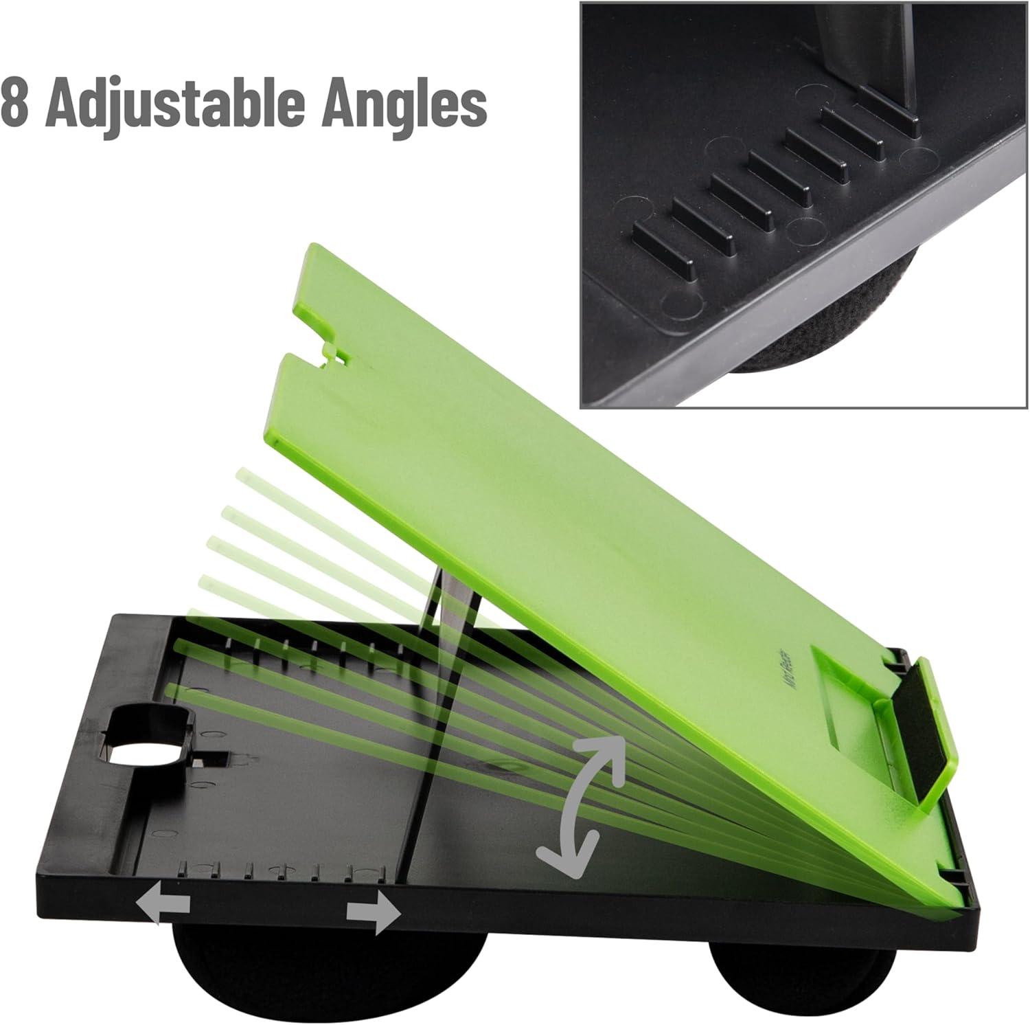 Mind Reader Adjustable 8 Position Lap Top Desk with Cushions, Green