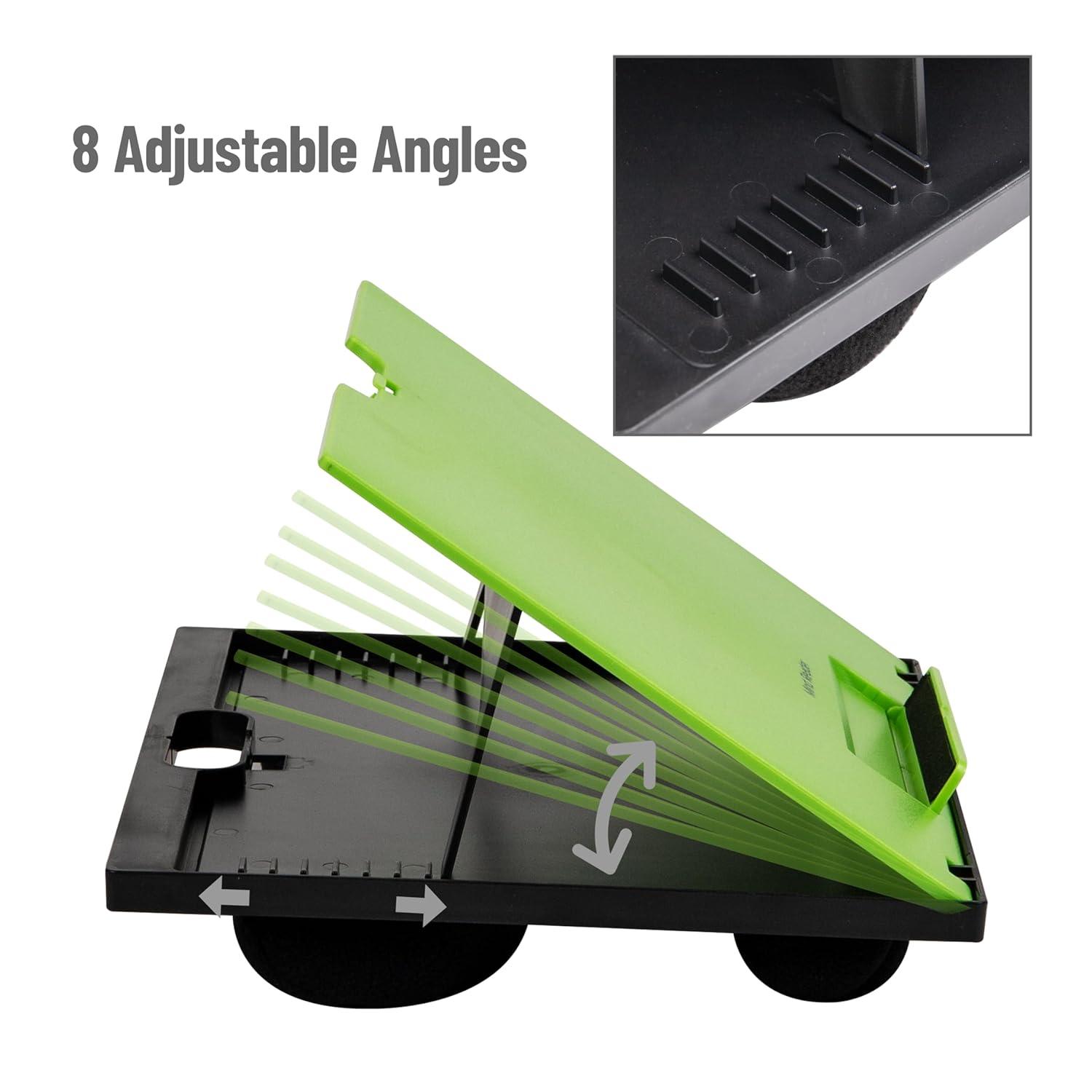 Mind Reader Adjustable 8 Position Lap Top Desk with Cushions, Green