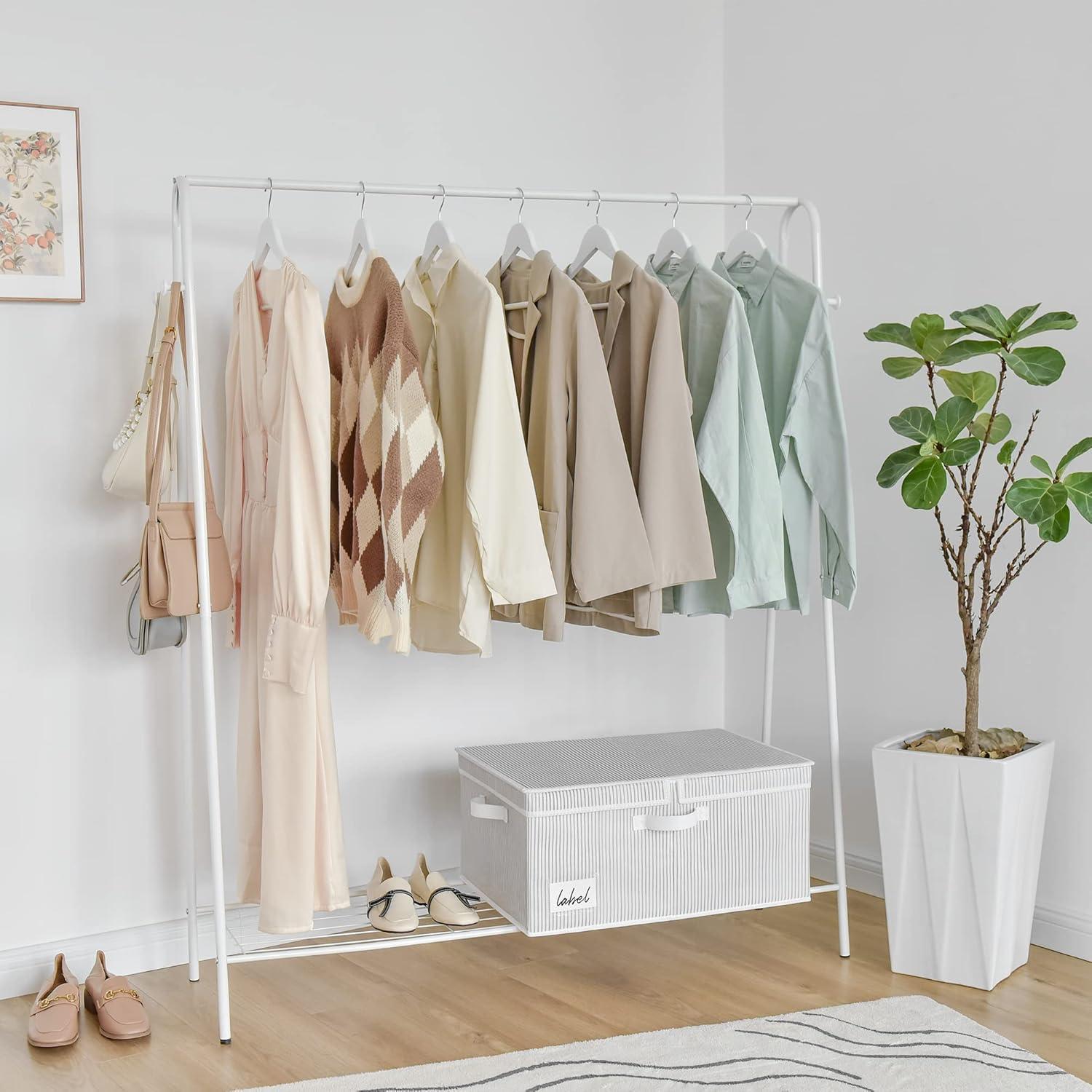 GRANNY SAYS Fabric Storage Bin with Lid, Decorative Storage Box, Extra Large Storage Baskets, Closet Organizer, Gray, 1-Pack