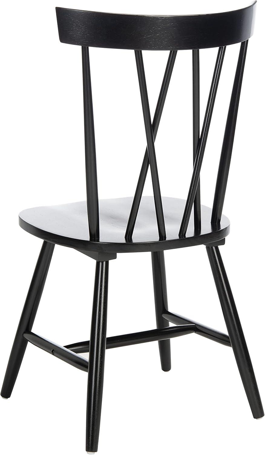 Contemporary Black Windsor Silhouette Upholstered Dining Chair Set