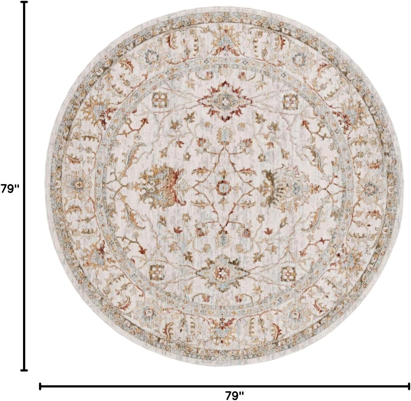 Hamilton HLT114 Power Loomed Area Rug - Ivory/Rust - 4'x6' - Safavieh.