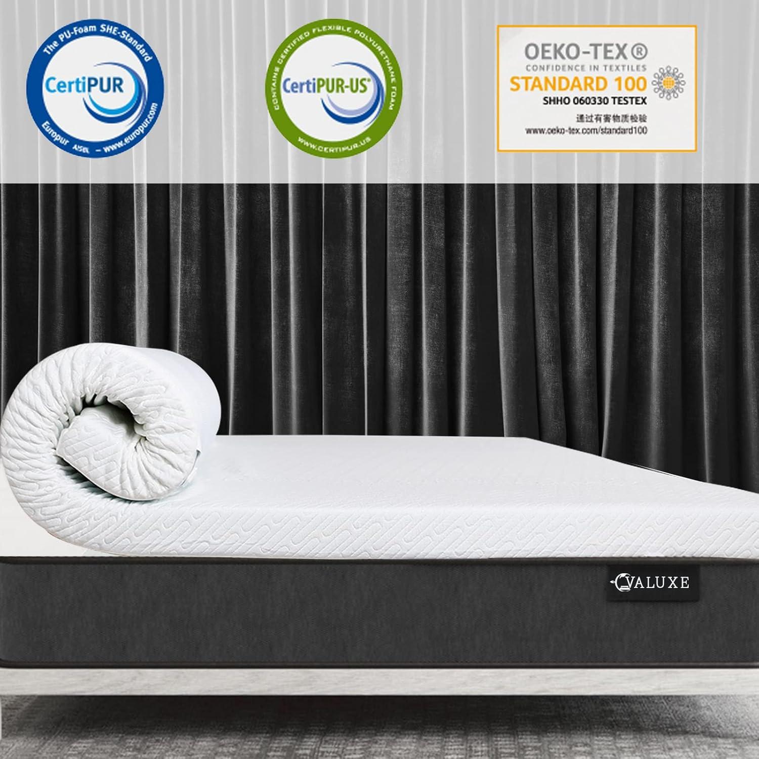 Queen Size Gel Memory Foam Mattress Topper with Bamboo Cover