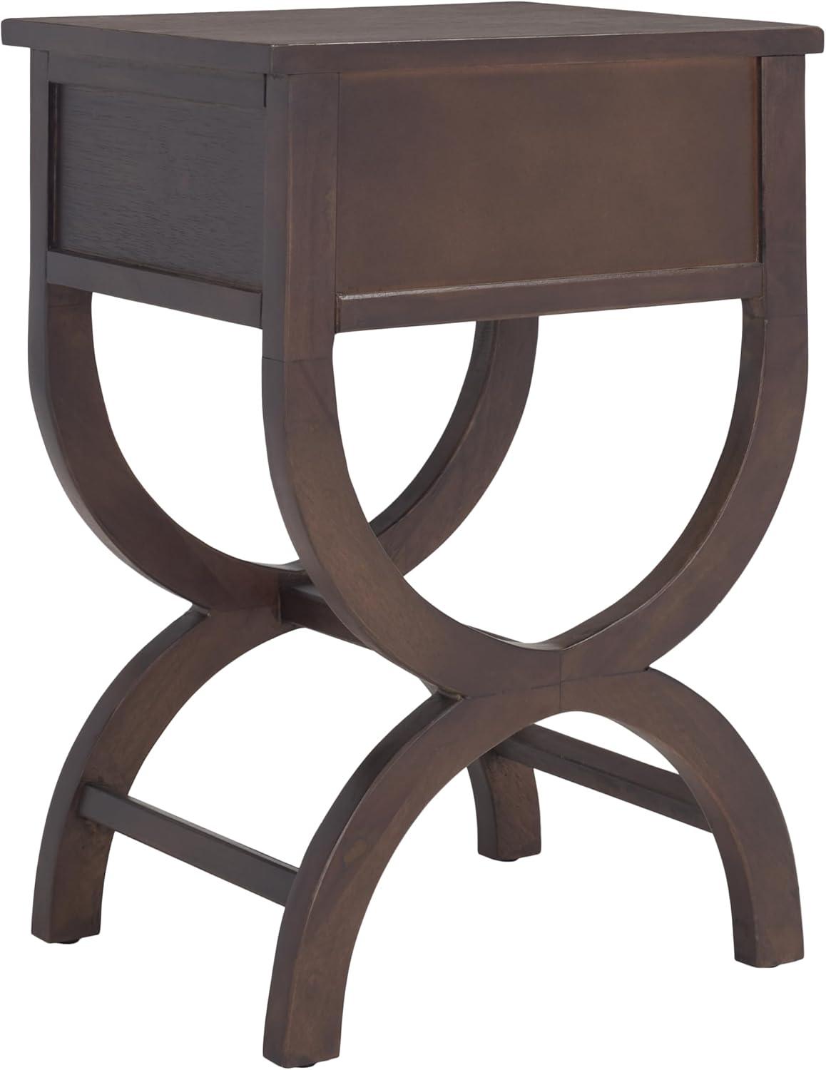 Maxine Accent Table W/ Storage Drawer - Walnut - Safavieh