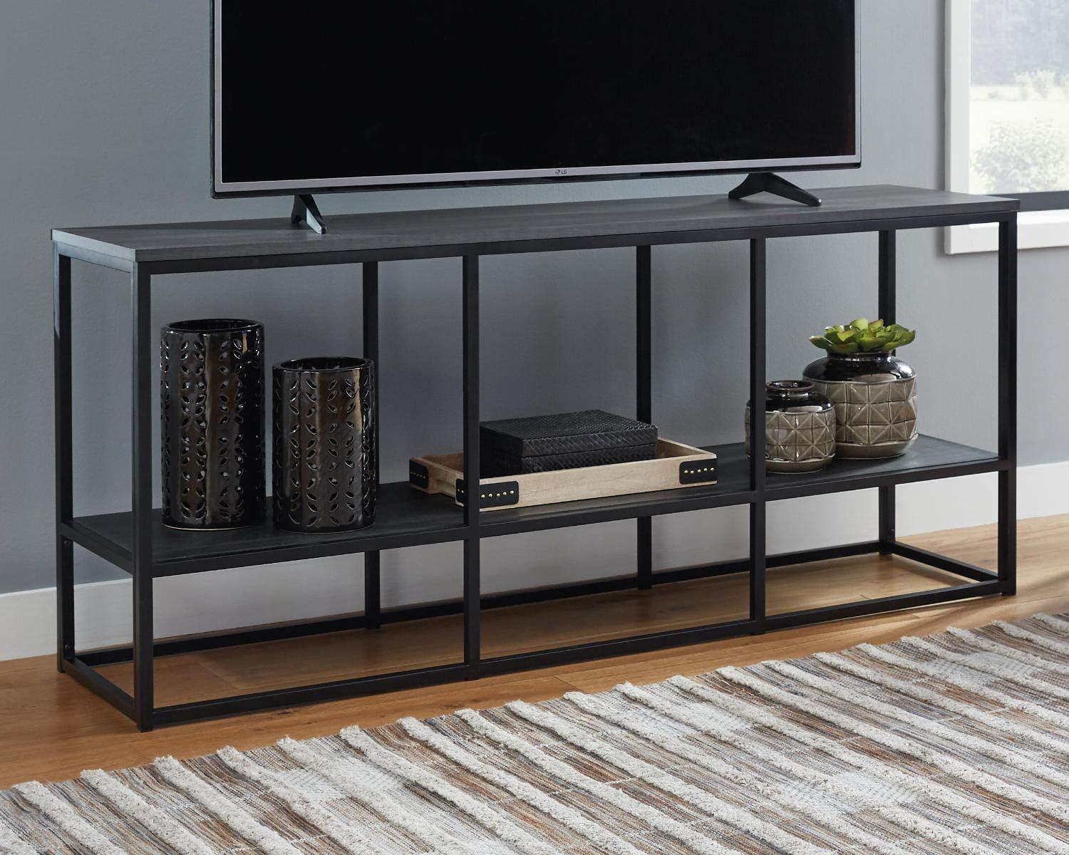 Signature Design by Ashley Contemporary Donnesta 65" TV Stand  Gray/Black