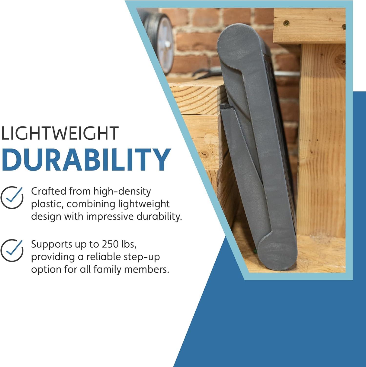 1 - Step Plastic Lightweight Folding Step Stool