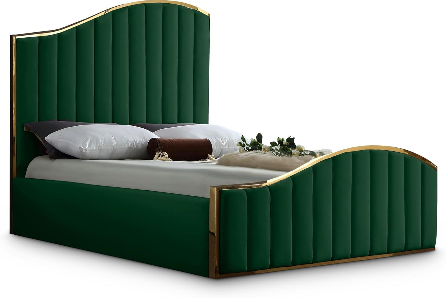 Meridian Furniture Jolie Contemporary Metal Platform Bed, Queen/Full, Green