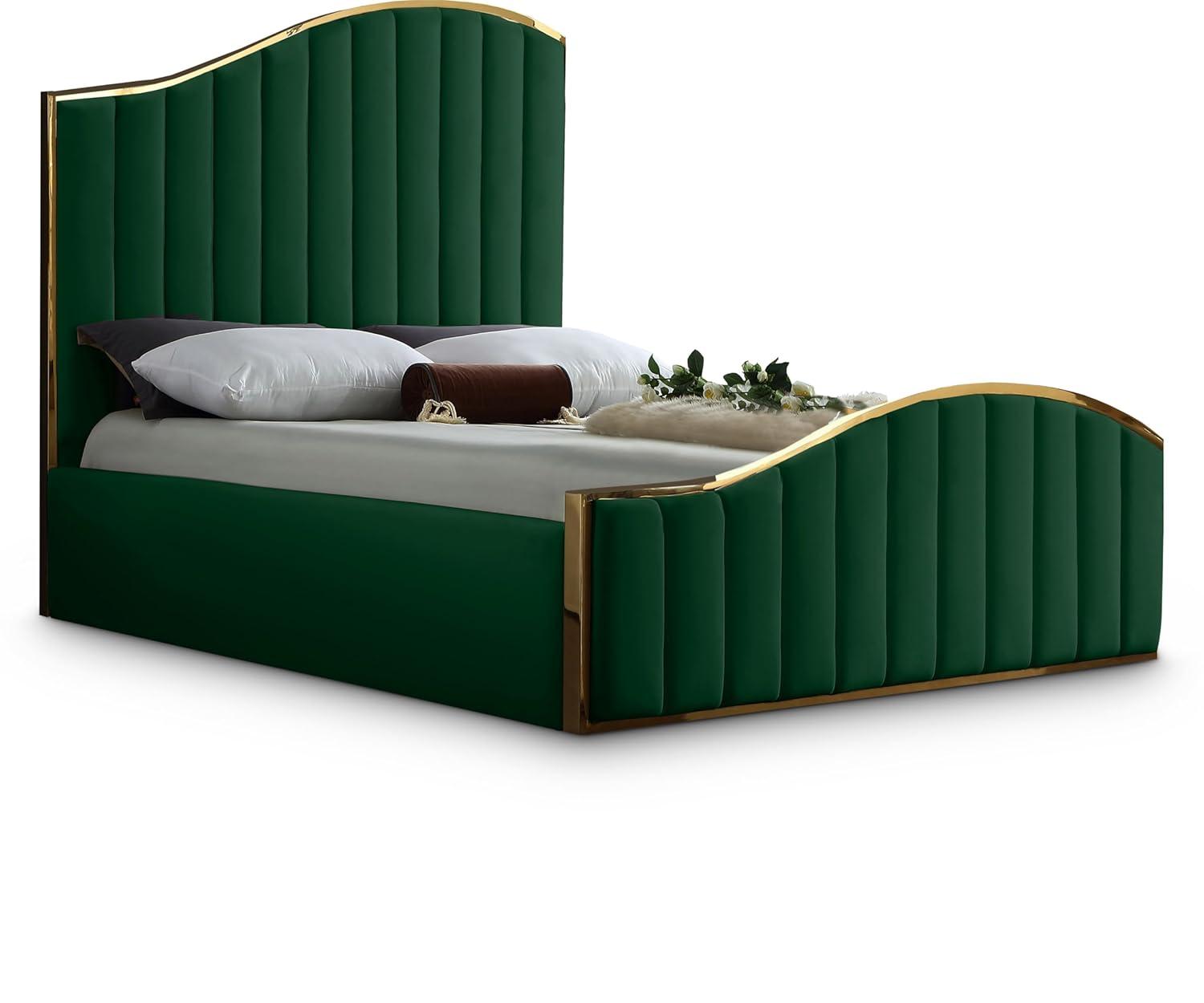 Meridian Furniture Jolie Contemporary Metal Platform Bed, Queen/Full, Green