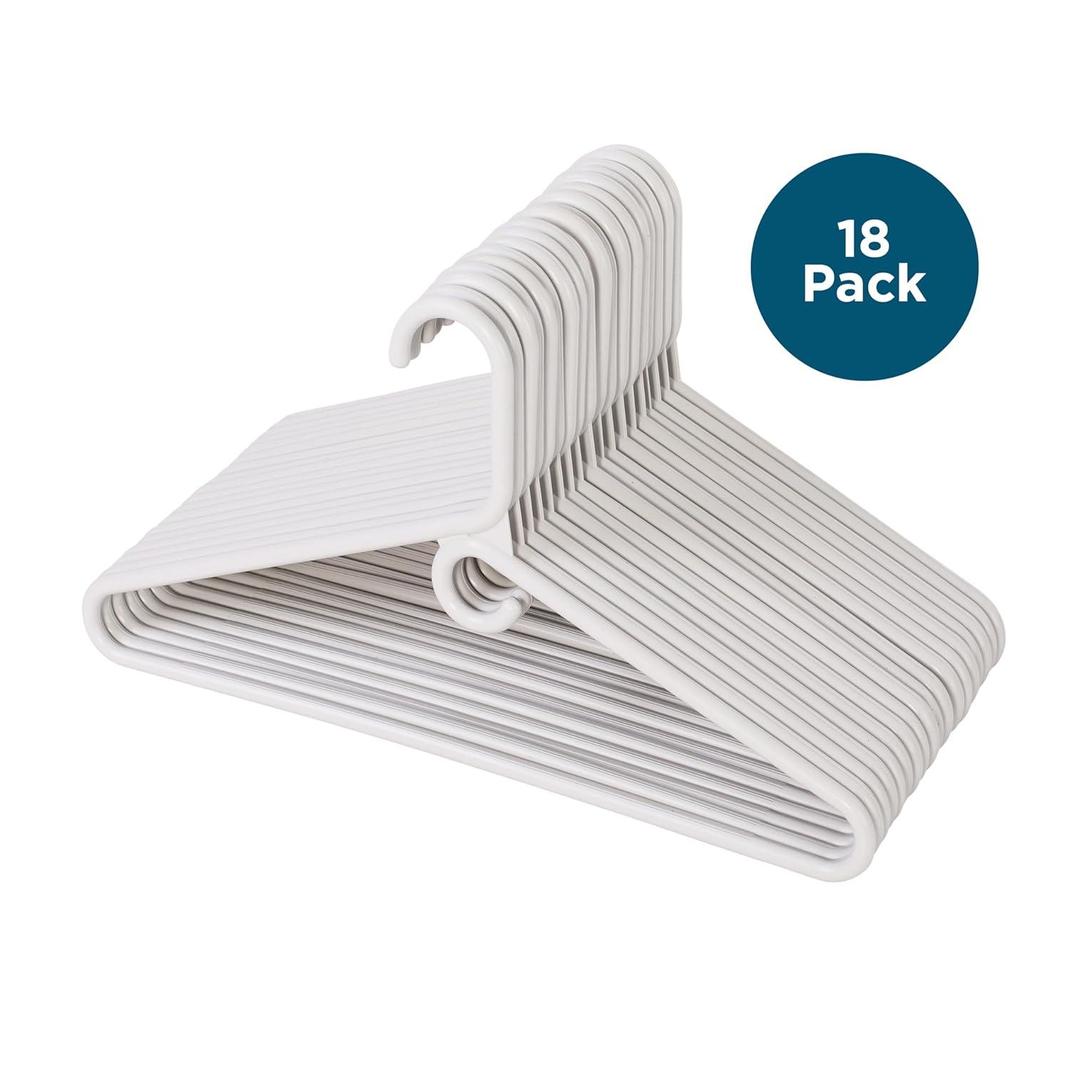 Honey-Can-Do Plastic Heavy Duty Suit Hangers, White, 18 Pack