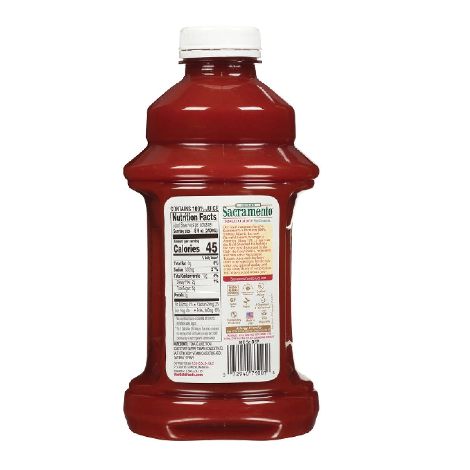 Sacramento 46 oz Kosher Gluten-Free Tomato Juice Multi-Pack