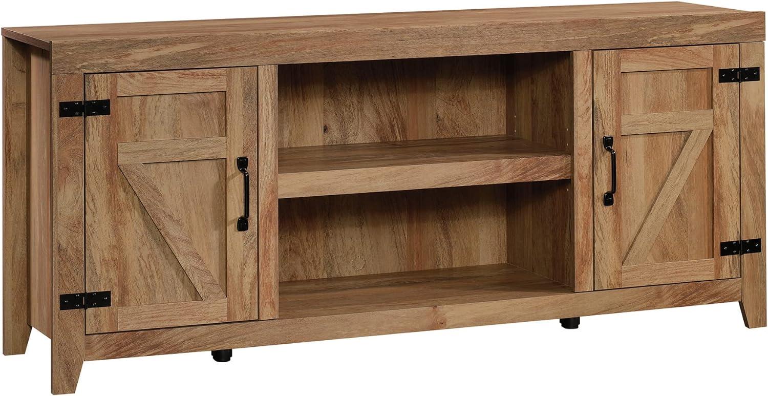 Sauder Farmhouse TV Stand, for TVs up to 70", Sindoori Mango Finish