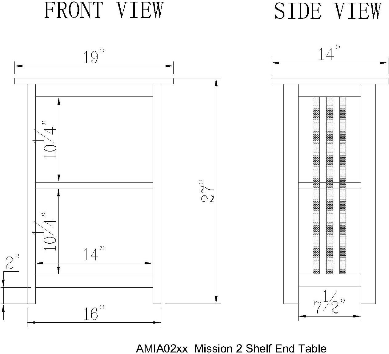 2-shelf End Table Wood Espresso - Alaterre Furniture